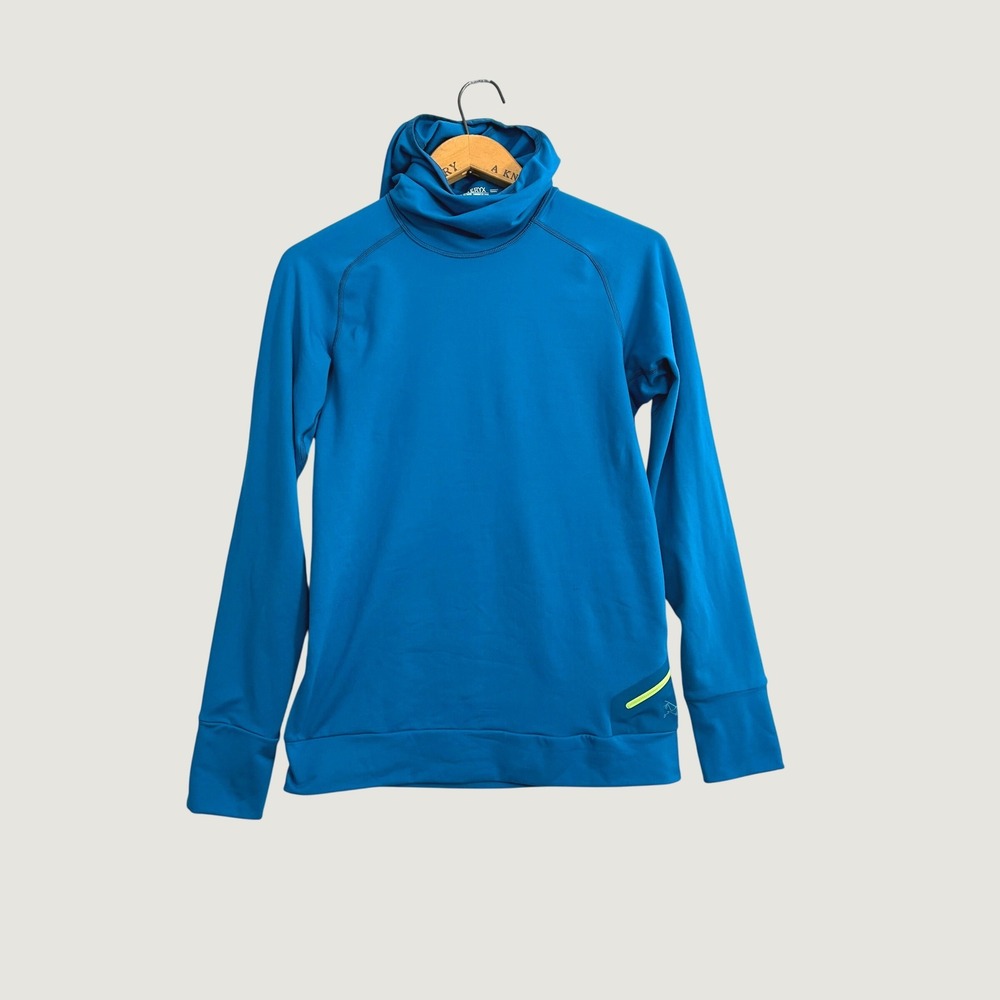Arcteryx Womens Rho AR Hoody Blue Polartec Fleece Base Layer Size Medium